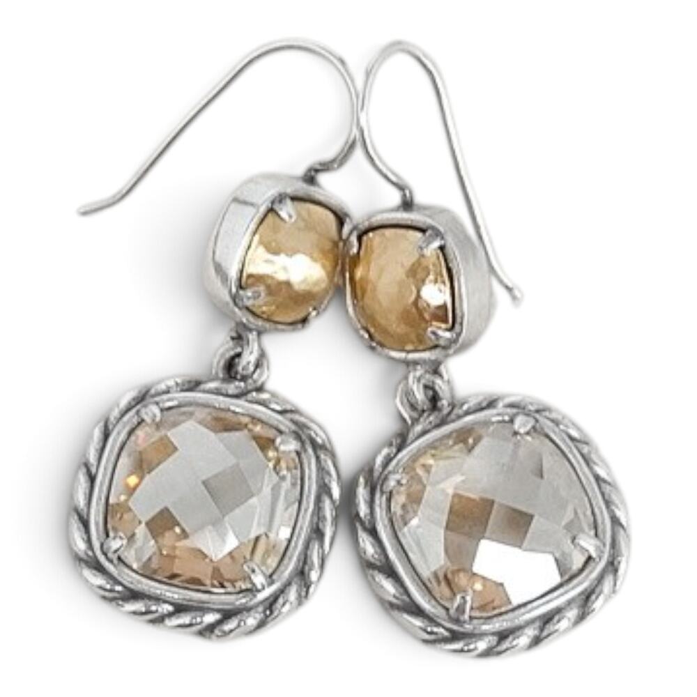 Brighton Your True Color Joyful Drop Earrings Golden Crystal Retired Post